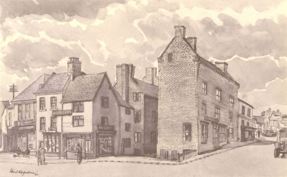 DERBYSHIRE. Ashbourne. By Karl Hagedorn 1948 old vintage print picture